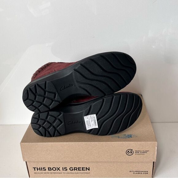 Clarks Collection Carleigh Jade Leather & Knit Ankle Boots - Picture 5 of 5